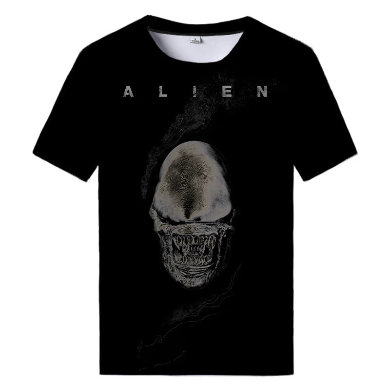 Alien Art 3D Print T-shirt Men Women Casual Tshirt Horror Alien Movie Printed Harajuku Tops Shirt