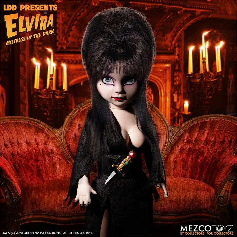 Original Mezco Living Dead Dolls / Elvaira - Elvira Mistress Of The Dark Action Figure Deluxe Edition Model Toys Gifts Models