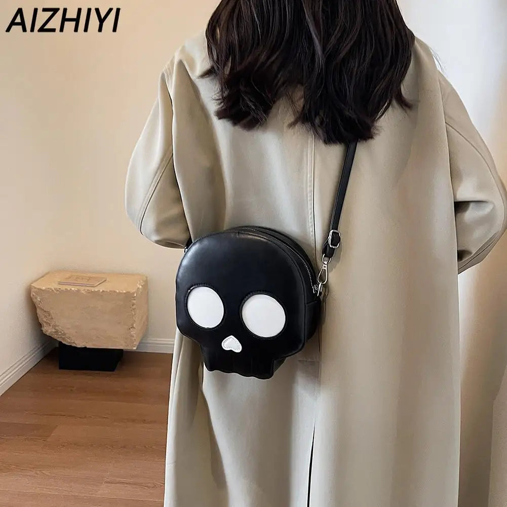 Ghost Bag Gothic Shoulder Bag Women Novelty Devil Skull Funny Bag PU Leather Tote Crossbody Bag Ghost Handbags Purse