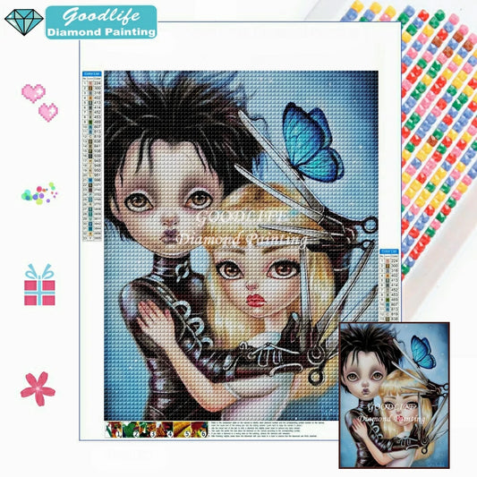 Edward Scissorhands And Kim Diamond Painting Full Square Round Drill