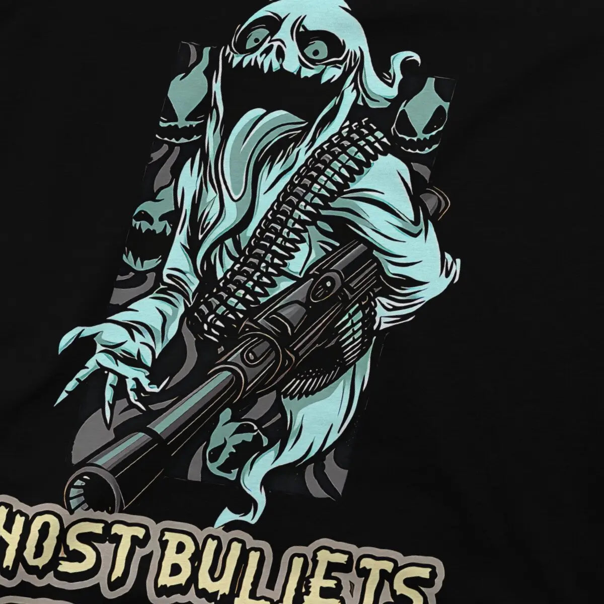 Ghost Bullet Still Hurt Design TShirt For Men Scary Horror Lover Clothing Fashion Polyester T Shirt Soft