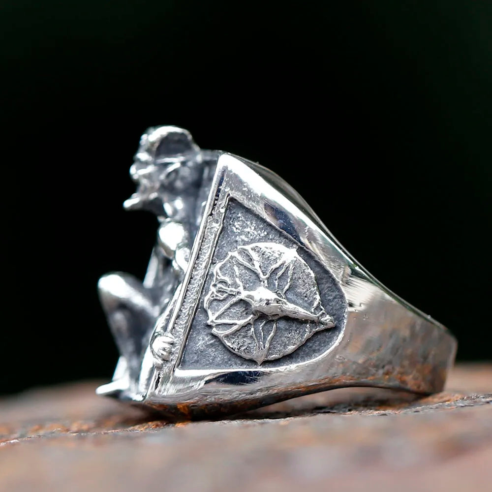 Satanic RING for men stainless steel Baphomet Goat Headed Pagan Religion Deity Jewelry Fallen Angel Lucifer free shipping