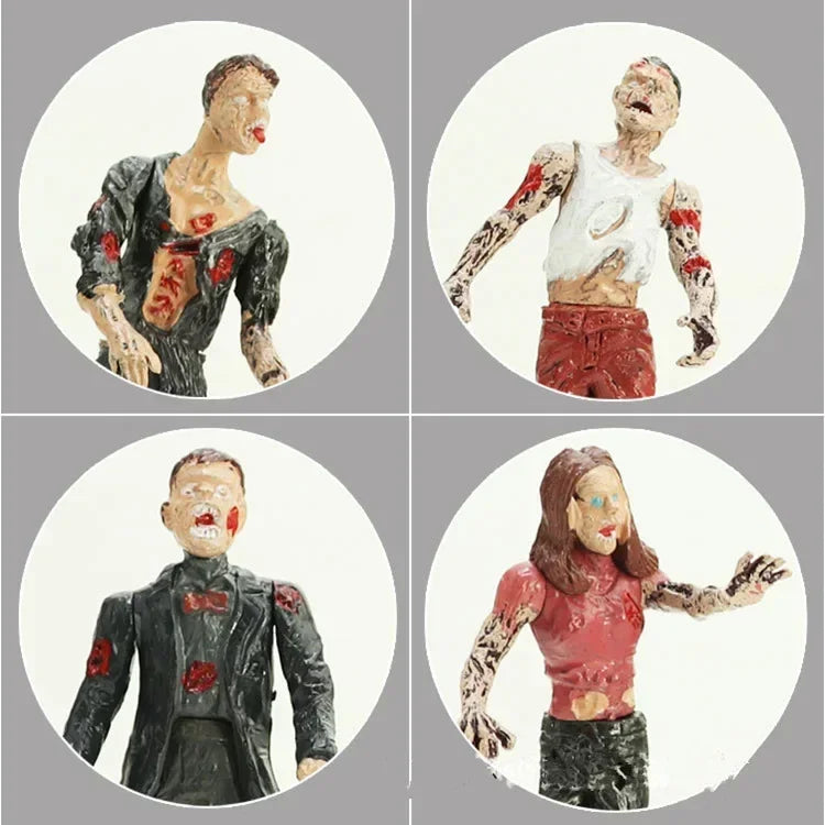 [Funny] 6pcs/lot Zombie Walking Dead Dolls Action Figures Toys Terror corpse Static Model Of Movable Joints toy kids boy gift