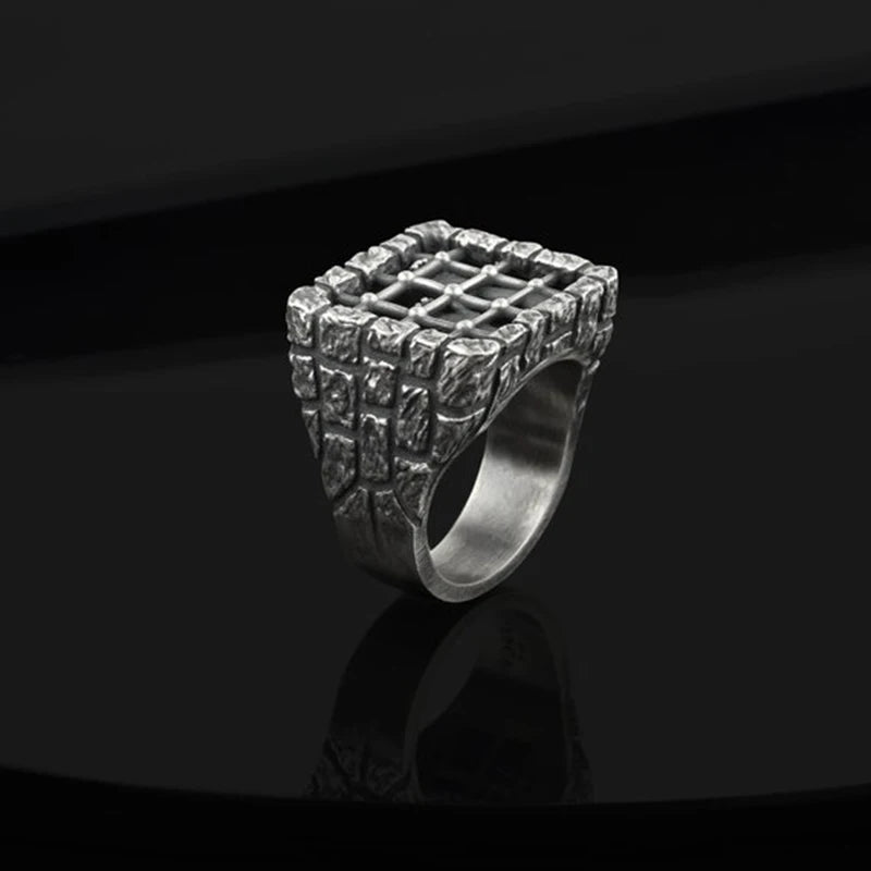 3D Prison Ring A prisoner Movie Anel Fashion Gothic Stainless Steel Retro Party Gift For Man