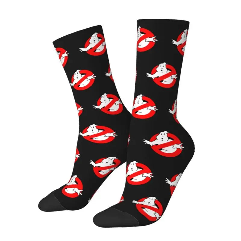 Funny Printing Ghostbusters Socks for Women Men Stretchy Summer Autumn Winter Supernatural Ghost Movie Crew Socks