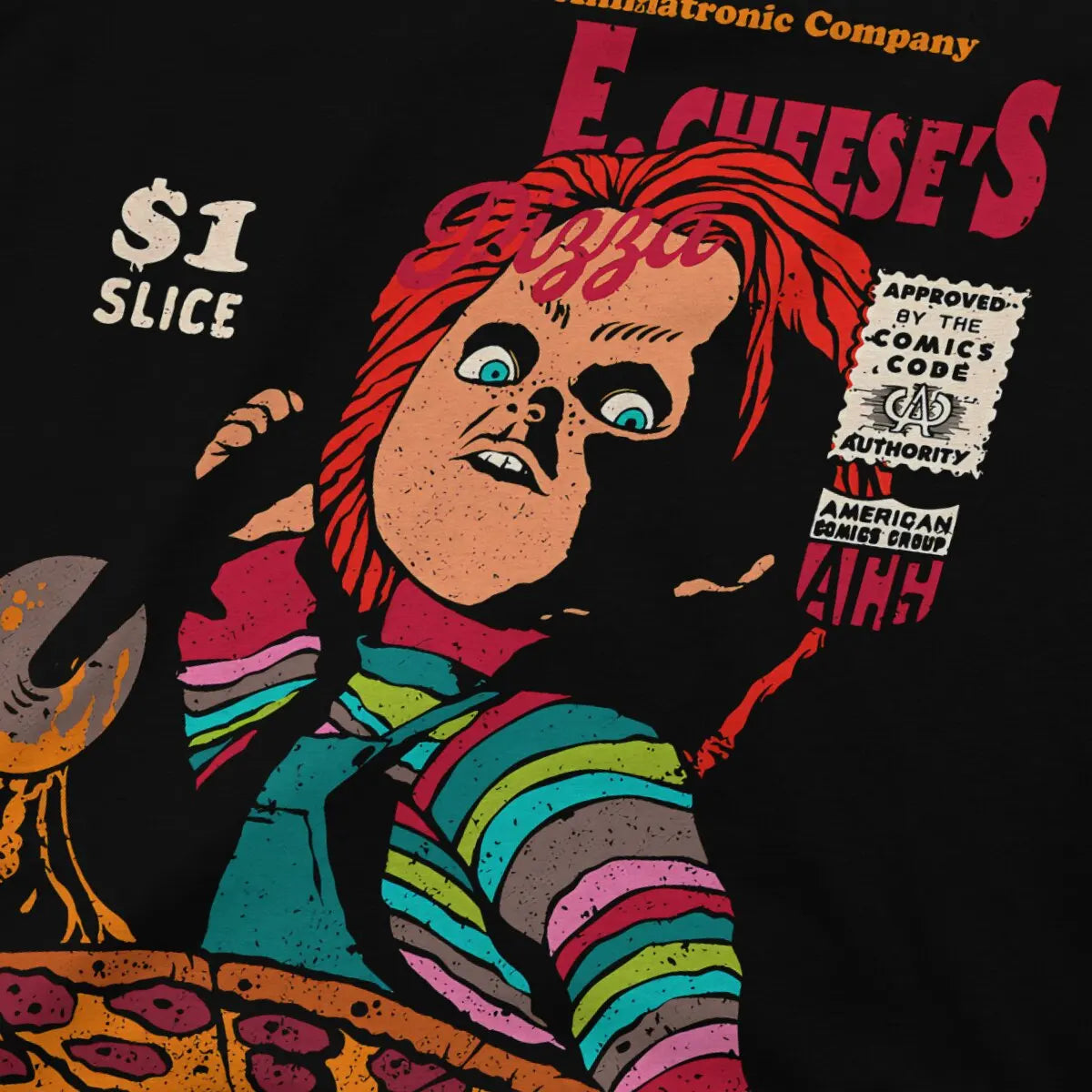 Chucky's Pizza Classic TShirt For Male Scary Horror Lover Clothing Novelty Polyester T Shirt Soft