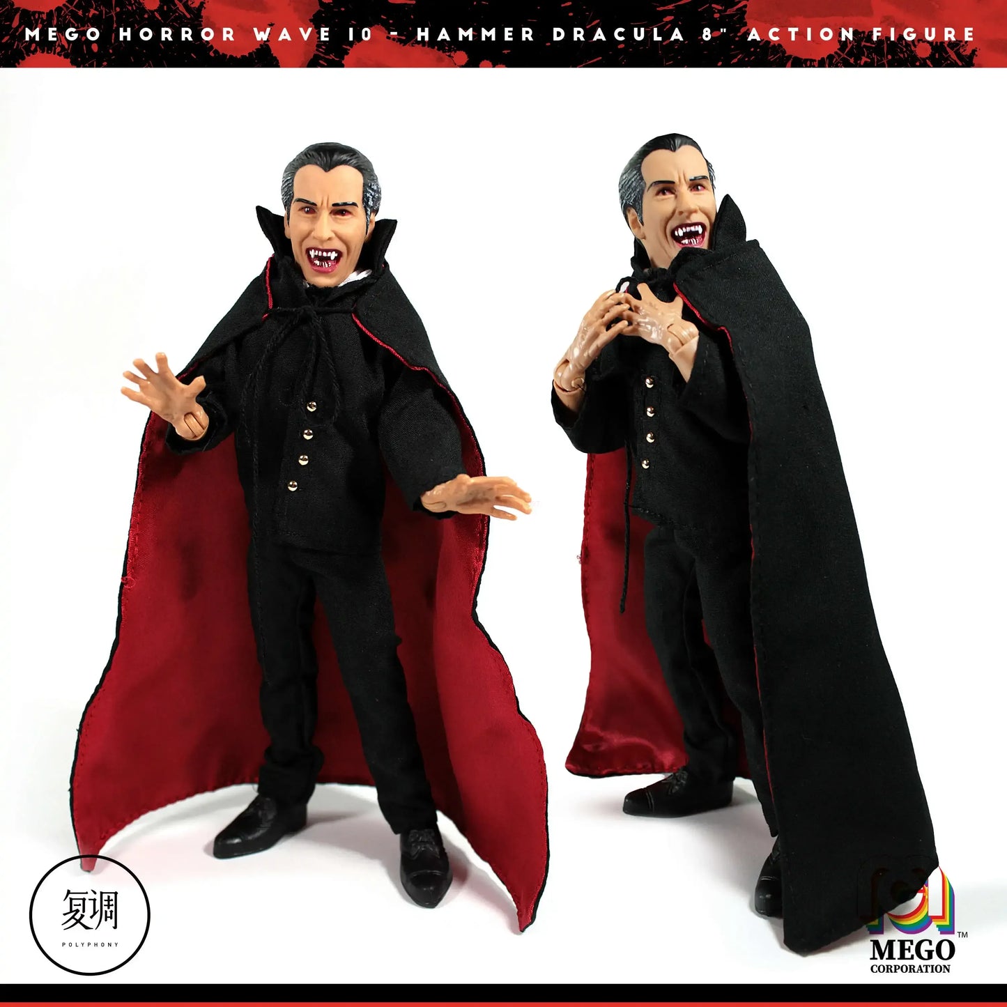 In Stock Mego Hammer Horror Movie Dracula 8-Inch Movable Hanging Card Gift