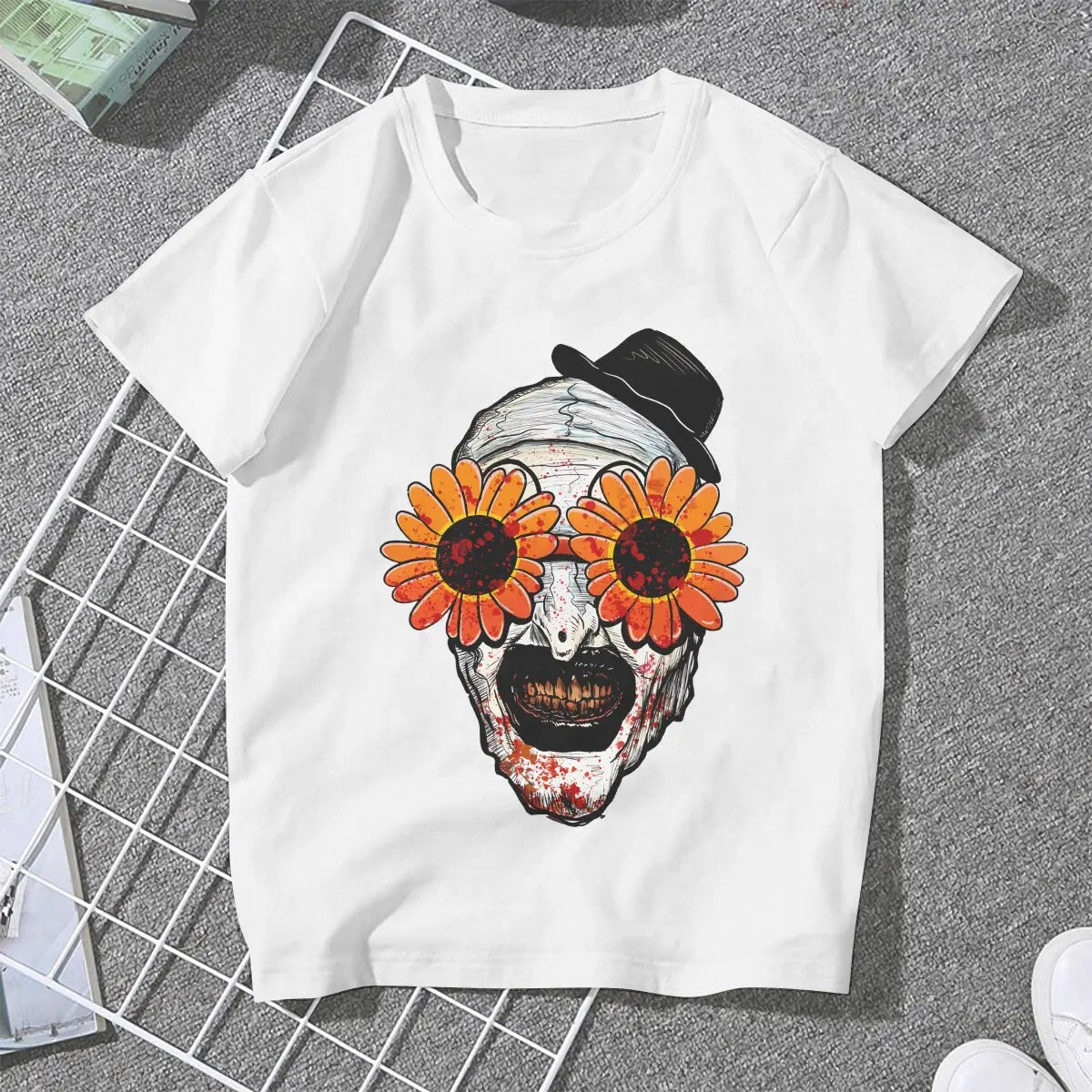 Sunflower Sunglasses Terriefer Slasher Movie Women T Shirt Punk Unisex Polyester O-Neck TShirt Harajuku