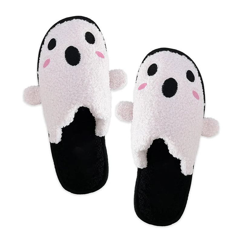 Ghost Plush Slippers & Orange Batty Socks