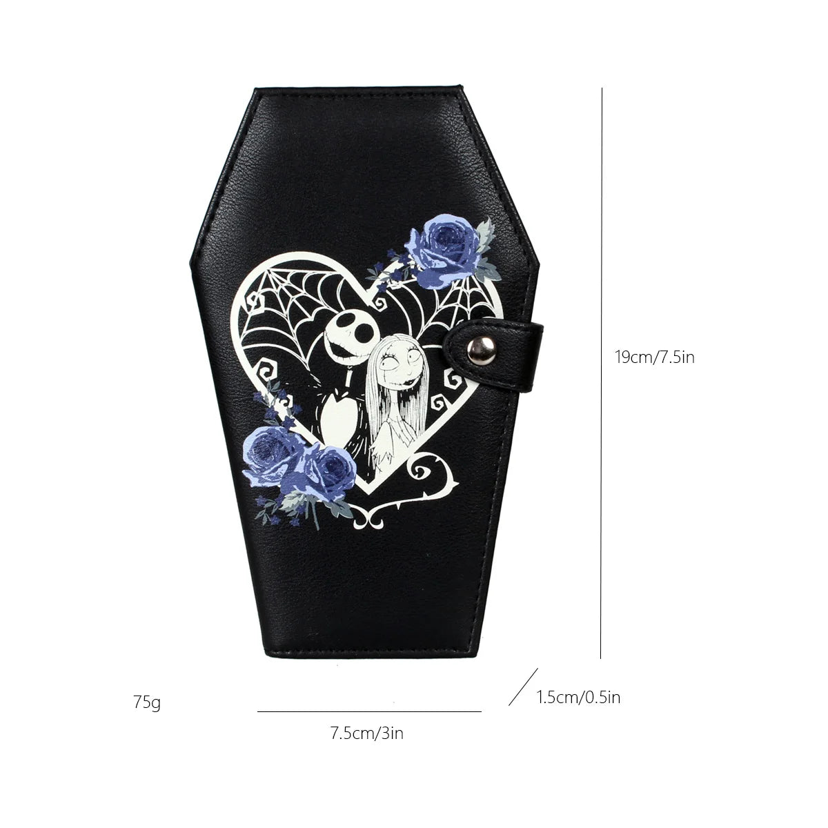 Gothic Coffin-shaped Purse Bifold Stylish Credit Card Holder Versatile Clutch Slim Wallet