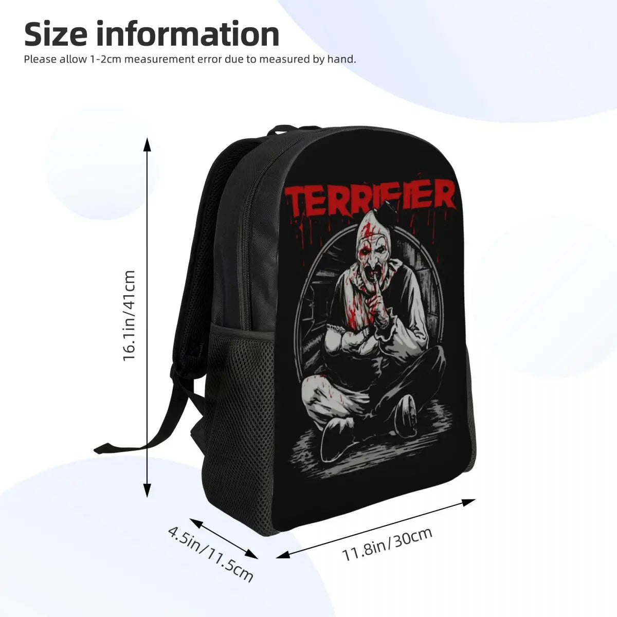 Custom Horror Halloween Movie Terrifier Clown Backpack Women Men Fashion Bookbag for School College Bags