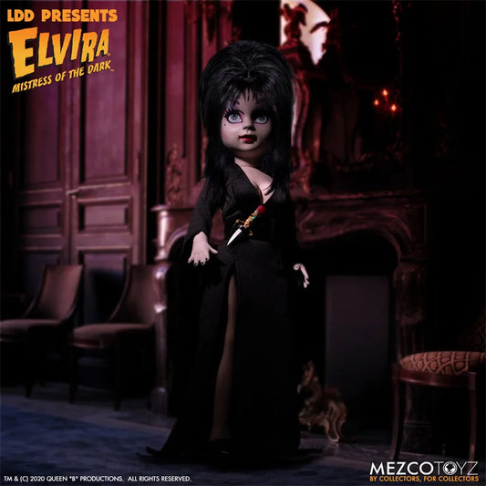 Original Mezco Living Dead Dolls / Elvaira - Elvira Mistress Of The Dark Action Figure Deluxe Edition Model Toys Gifts Models