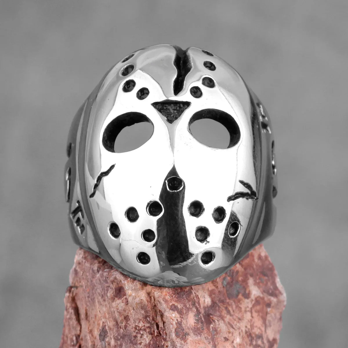 Jason Mask Killer 13th Men Rings Punk Hip Hop Domineering for Boyfriend Male Stainless Steel Jewelry Creativity Gift Wholesale