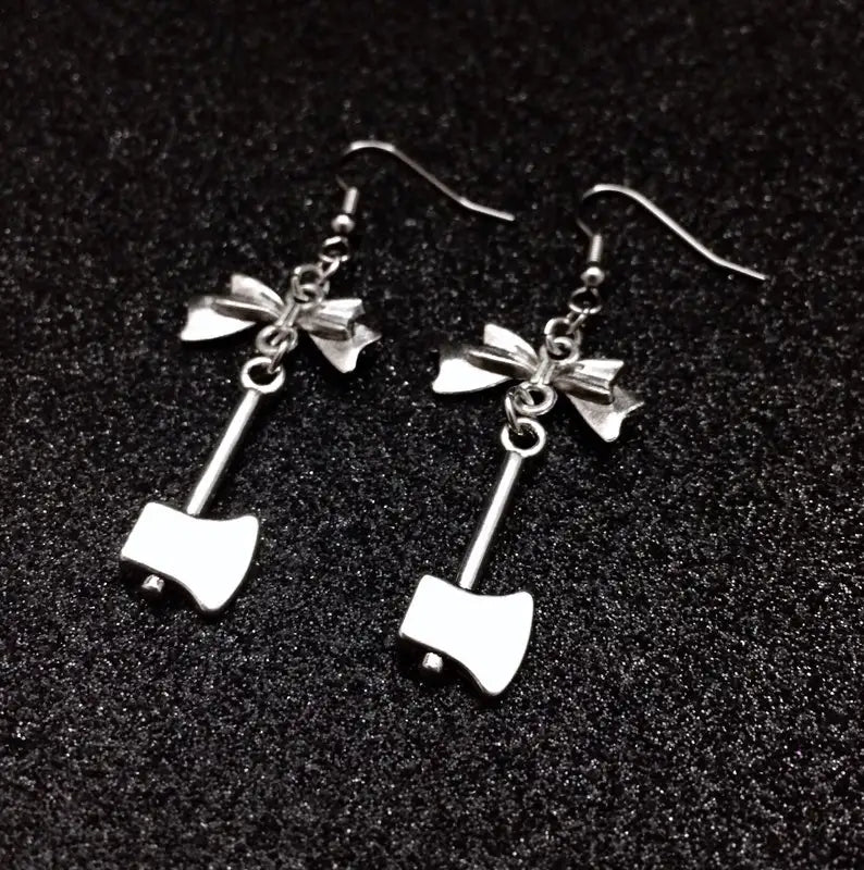 Axe Earrings, Horror Jewelry, Halloween Earrings, Silver Axe, Hatchet Earrings, Slasher Film, Horror Movie, Creepy Cute