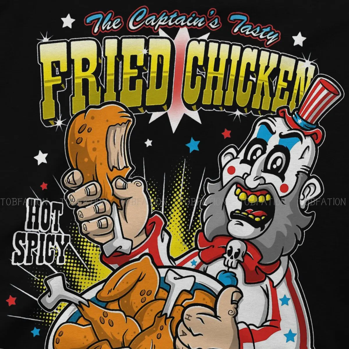 House Of 1000 Corpses Horror Movie Tasty Fried Chicken TShirt Men Alternative Oversized Punk Crewneck Cotton T Shirt