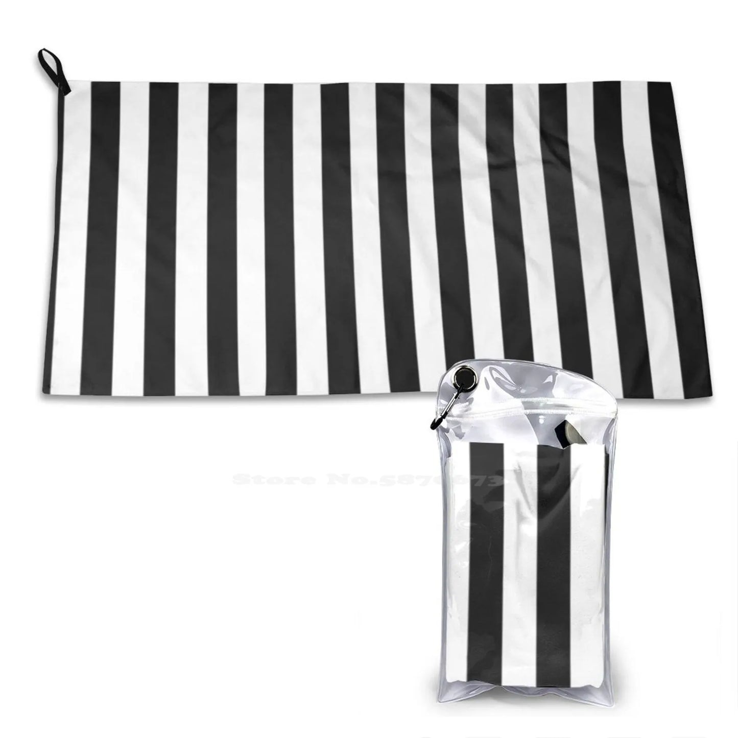 Black & White Striped Dress Sport Towels Outdoor Hiking Cycling Swimming Striped Blacknwhite Black And White B W Stripey