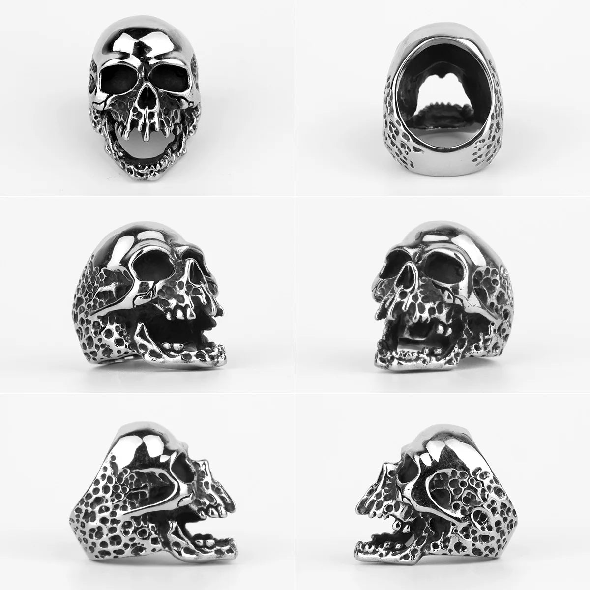 Stainless Steel Men Rings Domineering Devil Skull Punk Rock Gothic for Biker Male Boyfriend Jewelry Creativity Gift Wholesale