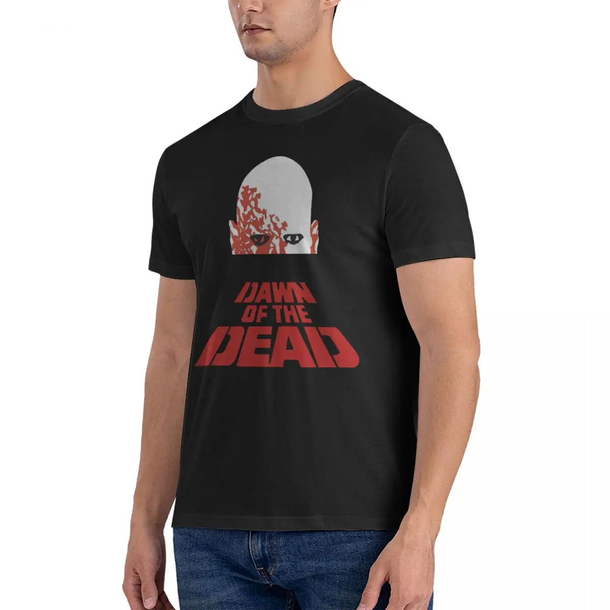 Men's Poster T Shirt Dawn Of The Dead 100% Cotton Tops Cool Short Sleeve Round Collar Tee Shirt New Arrival T-Shirts