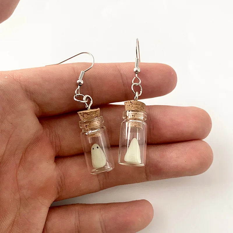 New Ghost in Bottle Earrings Glow in the Dark Ghost Dangle Earring Ghost multi style earrings