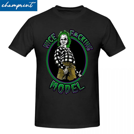 B-Beetlejuices Halloween Horror T-Shirts Men Women Novelty Pure Cotton Tee Shirt Short Sleeve T Shirts Gift Idea Clothing