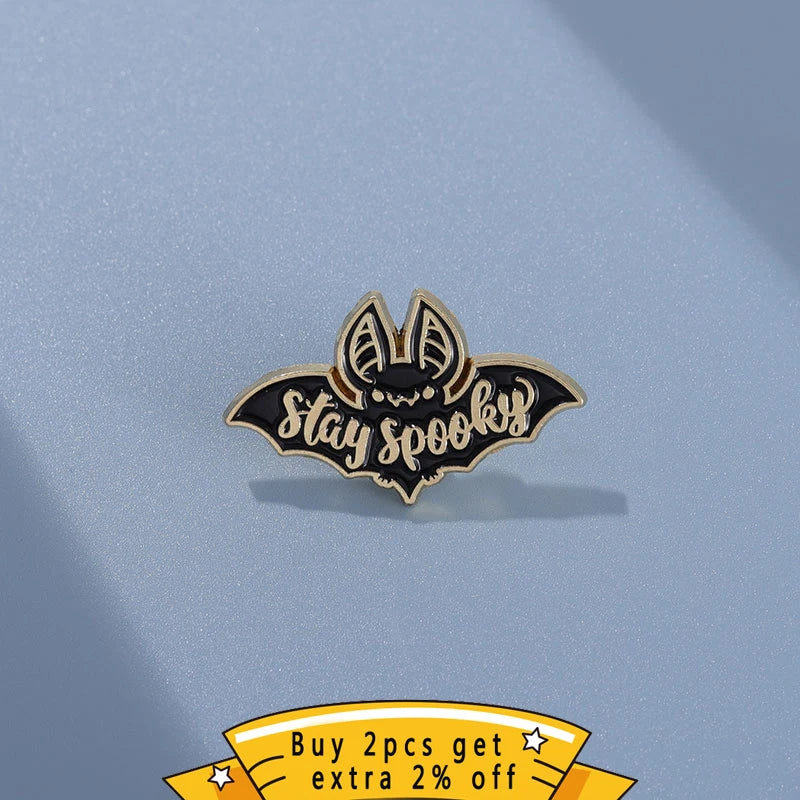 Stay spooky Bat pin