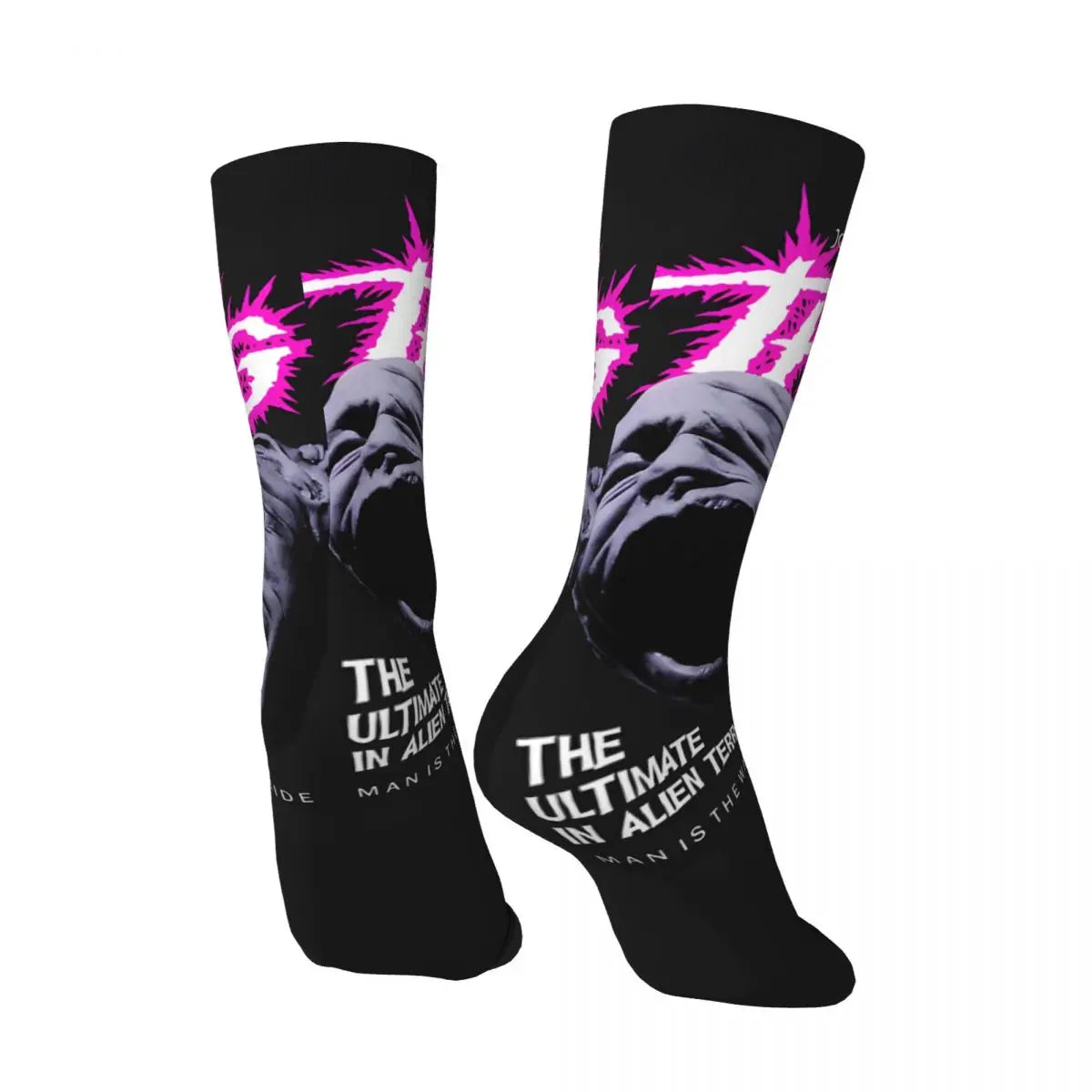 Funny Crazy compression The Thing John Carpenter Horror Sci Fi Sock for Men Hip Hop Harajuku The Thing 1982 Happy Boys Crew Sock