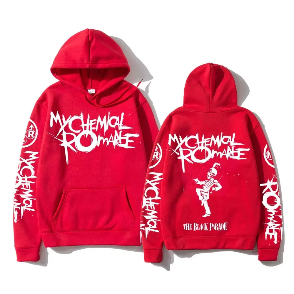 My Chemical Romance Double Sided Graphic Hoodies Streetwear Black Parade Punk Emo Rock Hoodie Men's Hot Hooded Sweatshirt Tops