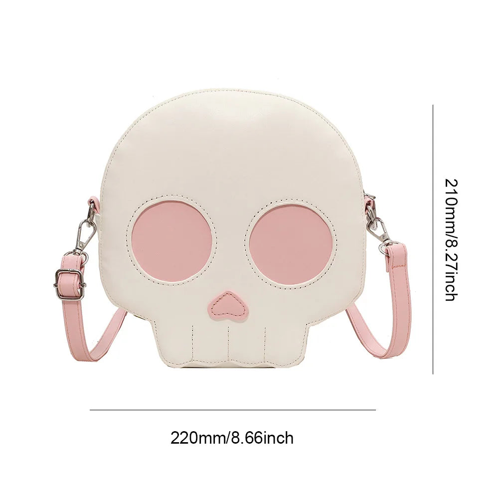 Ghost Bag Gothic Shoulder Bag Women Novelty Devil Skull Funny Bag PU Leather Tote Crossbody Bag Ghost Handbags Purse