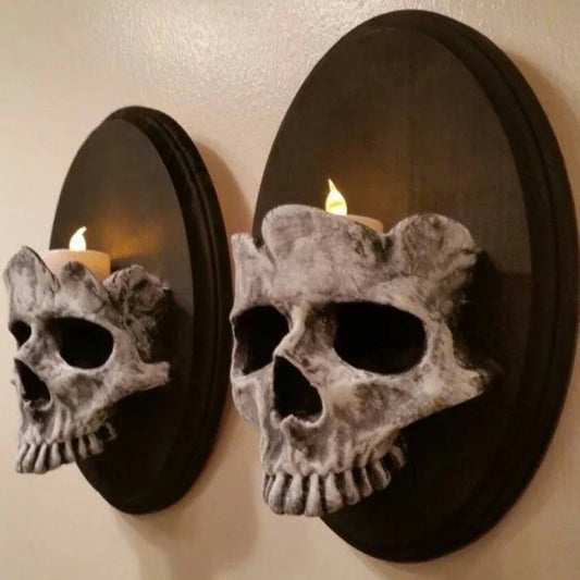 Skull Head Candle Holder Please look at size Scary Skeleton Head Wall Mounted Candle Sconce Home Bar Restaurant Decorative Candlestick