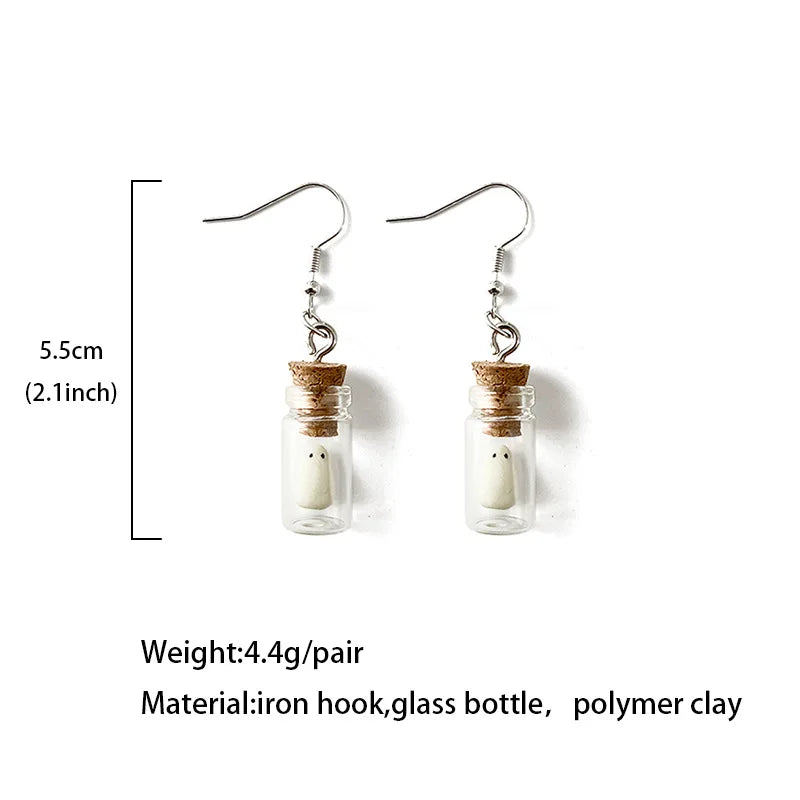 New Ghost in Bottle Earrings Glow in the Dark Ghost Dangle Earring Ghost multi style earrings