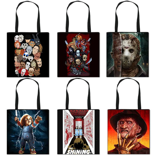 Horror Character Jason Chucky Casual Totes Bag Women Handbag Girls Portable Shoulder Bags for Travel Ladies Shopping Bag