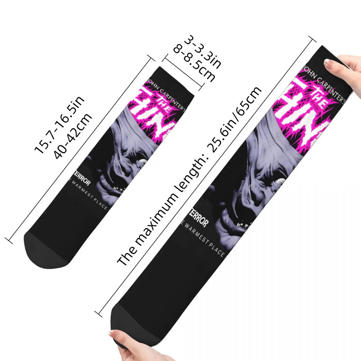 Funny Crazy compression The Thing John Carpenter Horror Sci Fi Sock for Men Hip Hop Harajuku The Thing 1982 Happy Boys Crew Sock