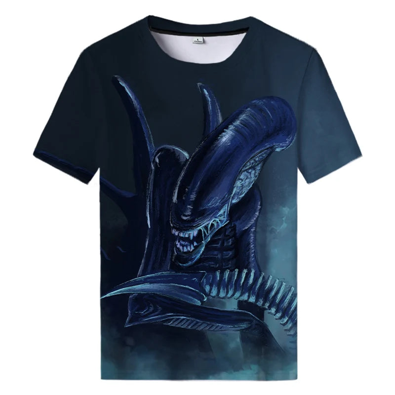 Alien Art 3D Print T-shirt Men Women Casual Tshirt Horror Alien Movie Printed Harajuku Tops Shirt