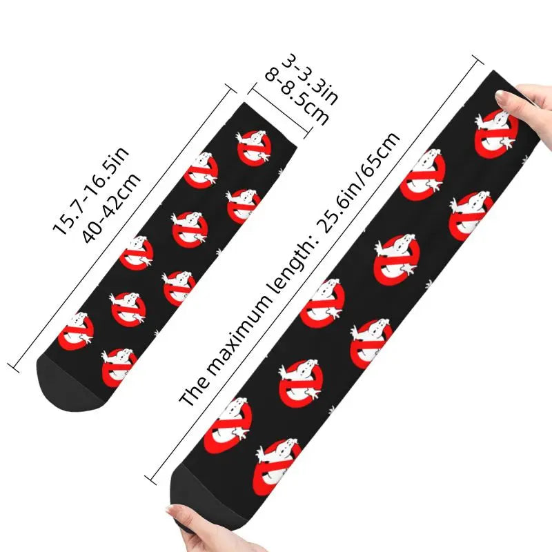 Funny Printing Ghostbusters Socks for Women Men Stretchy Summer Autumn Winter Supernatural Ghost Movie Crew Socks