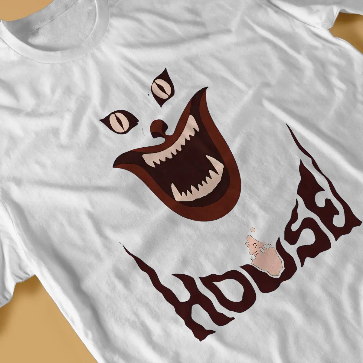 Scary Horror Lover Creative TShirt for Men Hausu Movie Round Collar Polyester T Shirt Hip Hop Birthday Gifts Streetwear