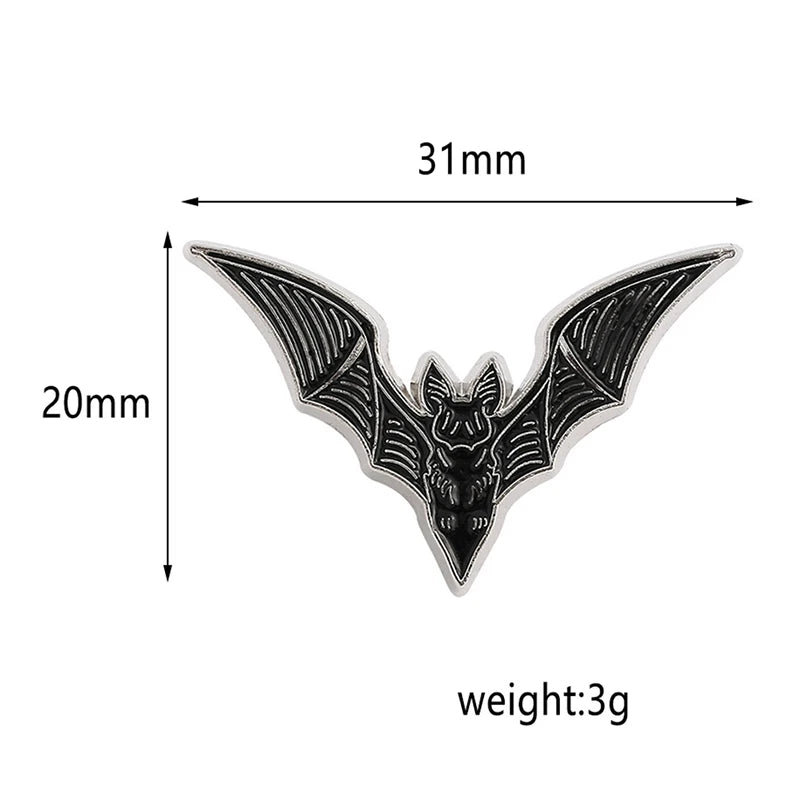 1pcs Alternative Witchy Style Gift Spooky Lapel Jewelry Accessory Cute Fashion Bat Enamel Pin