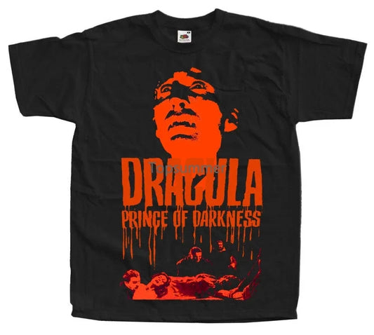 Dracula Prince Of Darkness Poster Homme Tshirts Hip Hop Clothing T Shirt Sexy Girls T Shirts O Neck Tee Shirt Mens Top