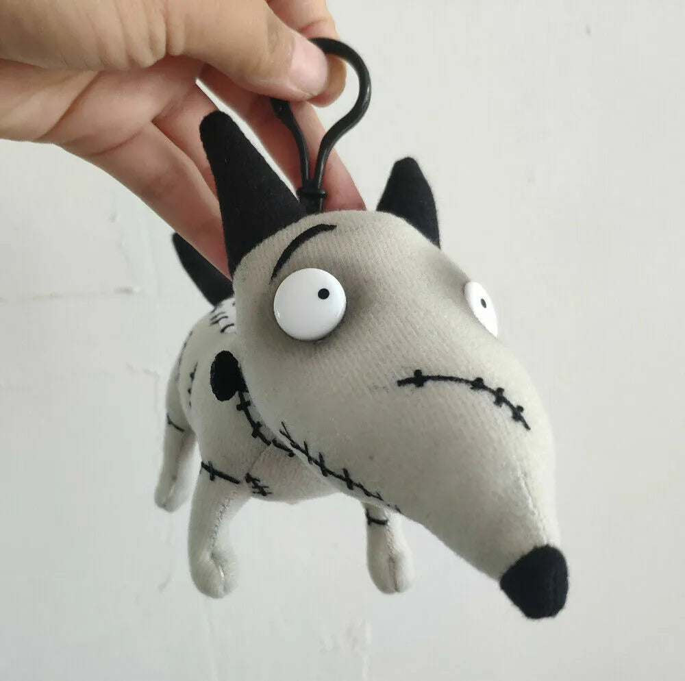 Disney Rare Tim Burton Frankenweenie Plush Sparky Dog Toy key chains 18cm