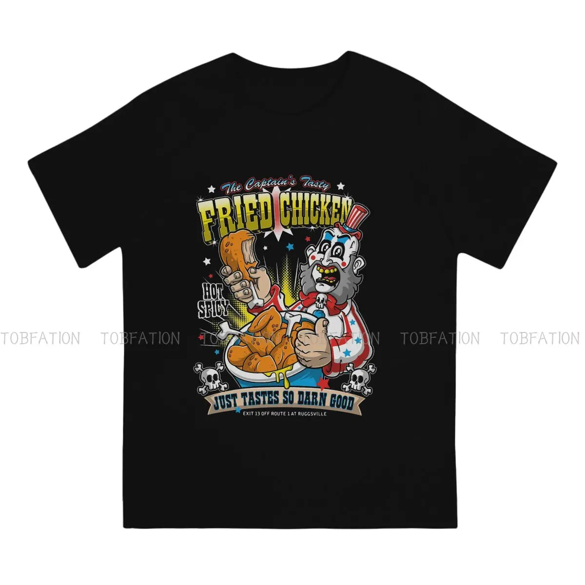 House Of 1000 Corpses Horror Movie Tasty Fried Chicken TShirt Men Alternative Oversized Punk Crewneck Cotton T Shirt