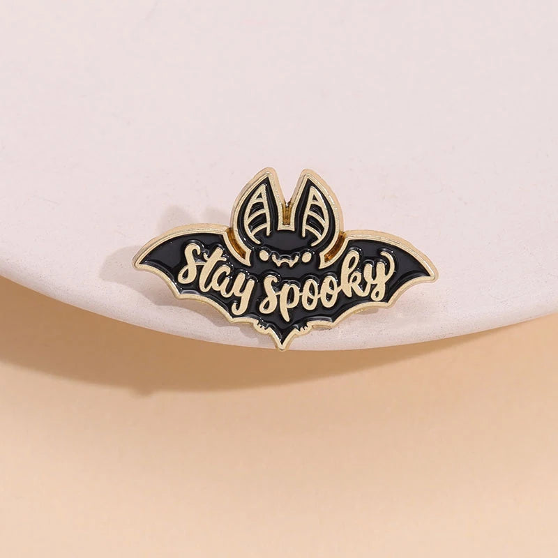 Stay spooky Bat pin