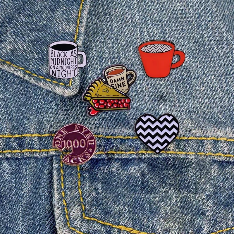 Twin Peaks Enamel Pin Horror TV Drama Brooch Metal Badge Men's Backpack Pin Movie Fan Collection Jewelry Gift Wholesale