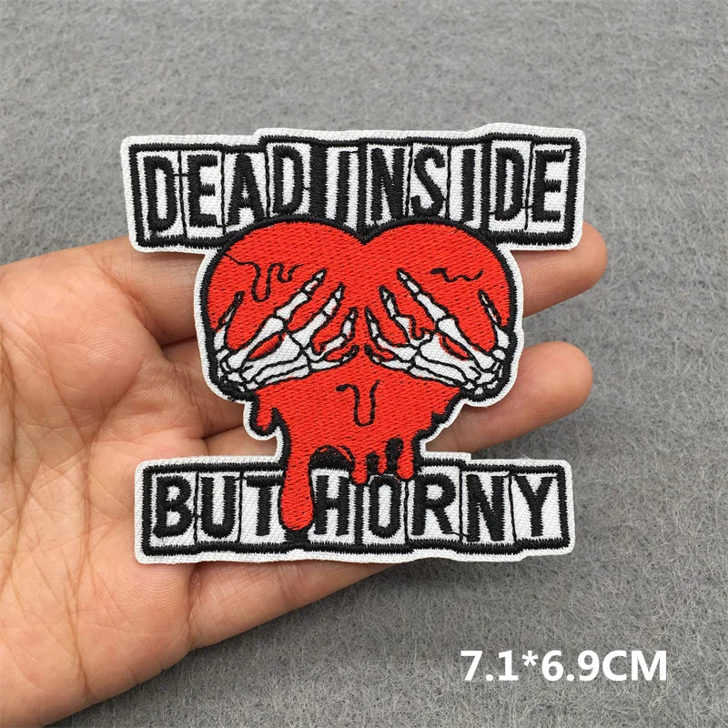 Horror Ghost Embroidery Patch Punk Skull Sewing Fusible Patch DIY Iron on Patches for Clothing Thermoadhesive Patches Sticker