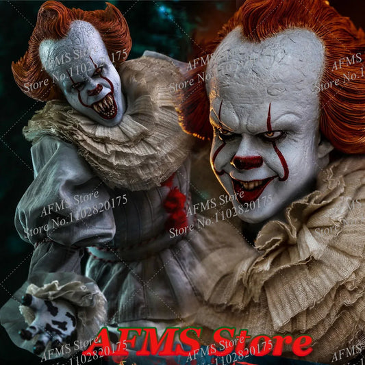 HOTTOYS MMS555 1/6 Scale Collectible Figure It Pennywise Classic Horror Movie Joker Full Set 12Inch Men Soldier Action Figure