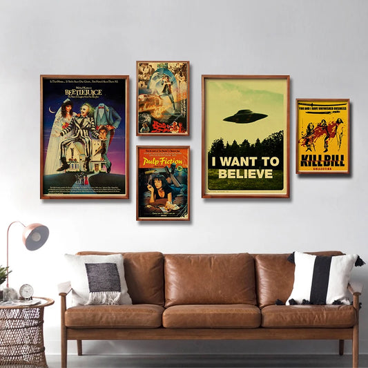 Nostalgic Printing Classic Movie Posters Kraft Paper Prints Hot Film Vintage Home Room Office Club Art Wall Decor Painting