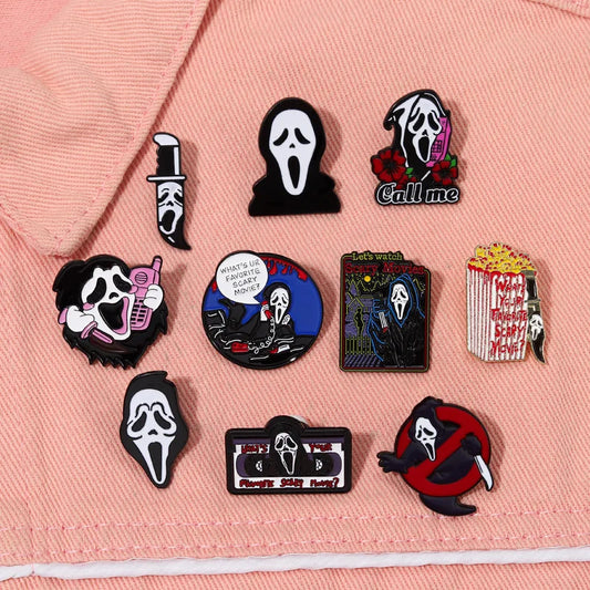 Call Me Enamel Pins What's Your Favorite Scary Movie