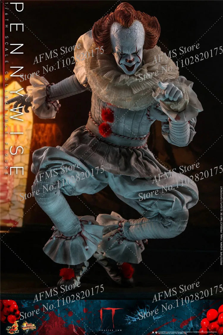 HOTTOYS MMS555 1/6 Scale Collectible Figure It Pennywise Classic Horror Movie Joker Full Set 12Inch Men Soldier Action Figure