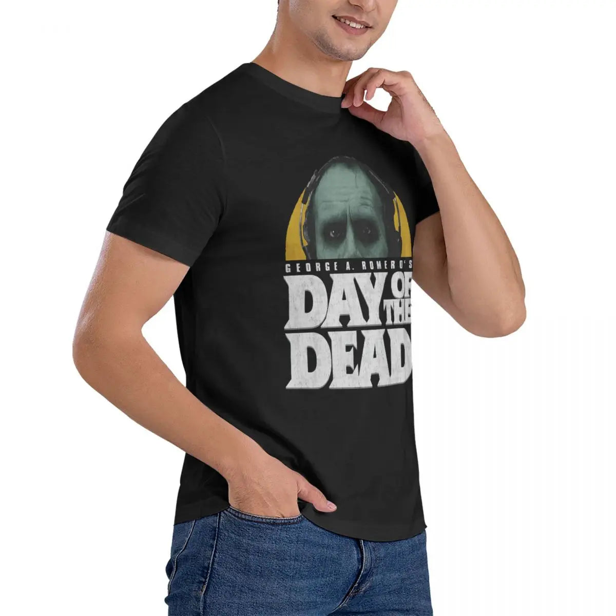 Sign Men's T Shirts Dawn Of The Dead Creative Tee Shirt Short Sleeve Round Collar T-Shirt Pure Cotton Printed Tops