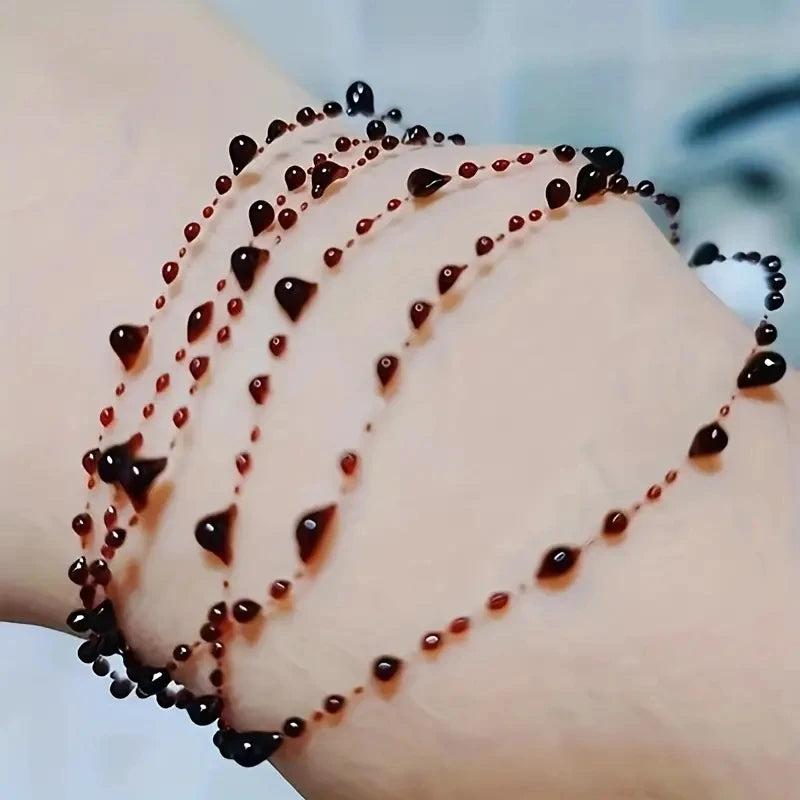 Gothic Bracelet Blood Droplet Chain Bracelet for Women Cool Unique Design Goth Jewelry Hip Hop Accessories Gifts