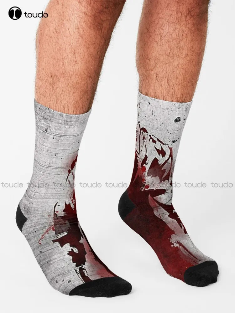 Jason Horror, Movies, Slasher Socks Halloween Gym Socks Fashion Creative Leisure Funny Art Abstract Oil Painting Socks Cartoon