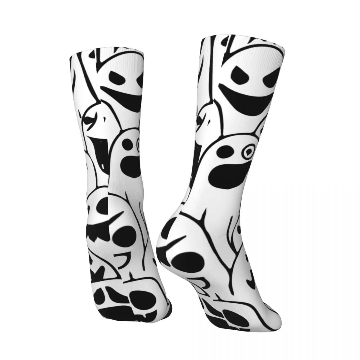 Halloween Ghost Pattern Funny Men's Socks Retro Ghost Face Hip Hop Seamless Crew Sock Gift Pattern Printed